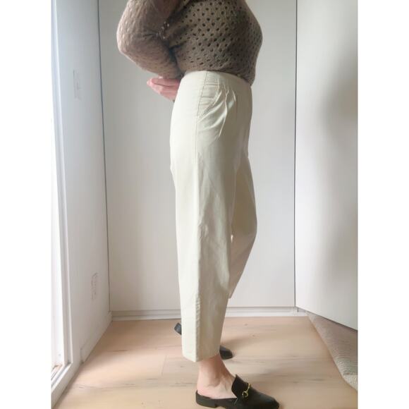 Vintage 80s Pleated Chino Pants Size 26 Cream Cherokee Tapered Leg Highrise USA - Picture 9 of 10